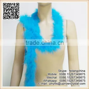 Sexy New Arrived Stay Scarf Top Quality Turquoise Blue Fluffy Feather Boa thumbnail-1