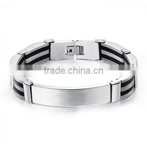 Gb0615936a Genuine Silicone With Stainless Steel Cheap 361l Steel Bracelet thumbnail-1