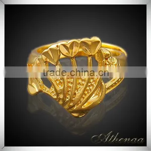 18k Gold Plated Handmade Feather Shape Essential Oil Crown Ring thumbnail-2