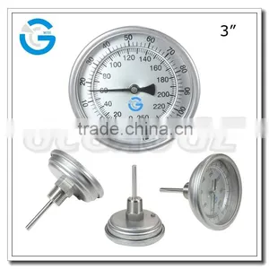 High Quality Crimped Ring Stainless Steel Industrial Back Entry Thermometer thumbnail-1