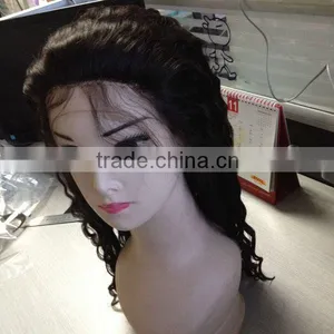 18inch Brazilian Virgin Hair Natural Color Full Lace Wig Virgin Brazilian Hair Lace Wig thumbnail-1