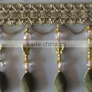 Nice Red Tassels Lace Curtains Wholesale thumbnail-4