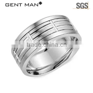 Wide Heavy Tungsten Carbide Men Rings Bands thumbnail-1