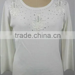 ASM-210179 Ladies Round Neck Pullover With 3/4 Sleeves thumbnail-1