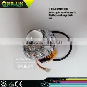 Hot High Quality Angel Halo Eye Devil Eye With 15W Led Projector Motorcycle Light thumbnail-1