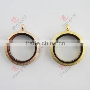 Wholesale Fashion Jewelry Locket Matt Top Face Stainless Steel Floating Locket Pendant Necklace thumbnail-3
