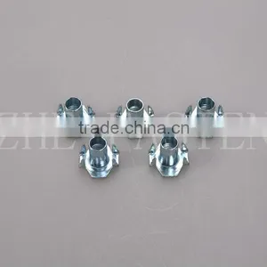 Steel Furniture T Nuts With 4 Prongs Zinc Plated thumbnail-1