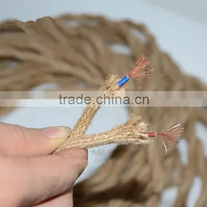 Twisted Flax 2 Core Electric Wire 0.75mm Rope Hemp Covered Pendant Wire thumbnail-2