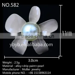 30mm Mini Goody Alloy Pearl Flower Korea Garment Accessories Buckle Hair Accessories Buckle thumbnail-2