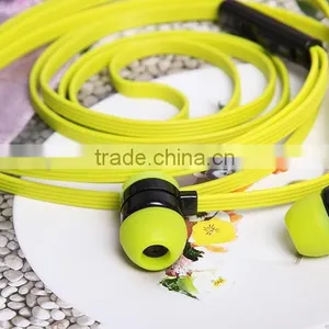 High Quality Sports Style Mobile Phone Custom Made Earphones Flat Cable Headphones thumbnail-4