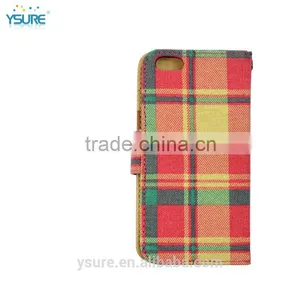Plaid Pattern Fabric Leather Phone Case For Sony Xperia Z3 With PVC ID and Credit Card Slots thumbnail-3
