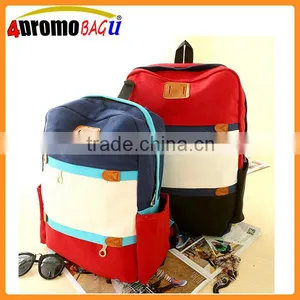 New Design School Bag Canvas Backpack Wholesale thumbnail-2