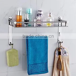Stainless Steel Bathroom Shelves Cosmetics Shelves Multi-function Double Hook Racks Towel Racks(B-0277) thumbnail-3