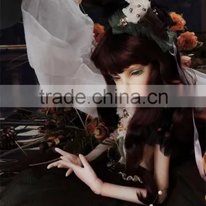 New Arrival Heat Resistant Dark Brown Deep Wavy 1/4 BJD Doll Wig thumbnail-4