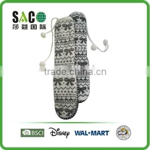 Fashion Warm Snow Pattern Stringing Leather Sole Anti Indoor Shoes thumbnail-3