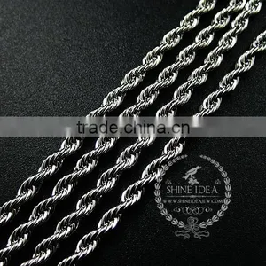 20inch 3mm 316L Stainless Steel Rhodium Color Necklace Chain DIY Jewelry Supplies 1322038 thumbnail-1