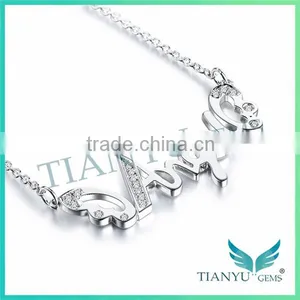 Wholesale 925 Sterling Sliver Pendants Charms 8 Hearts & Arrows Moissanite Pendants Necklace thumbnail-2