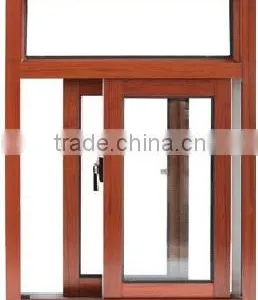 2015 Newly Design Thermal Break Wood Grain Aluminium Casement Window thumbnail-1