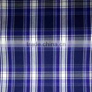 Navy Blue Checks Fabric/ Polyester Fabric/ Polyester Print Fabric thumbnail-2