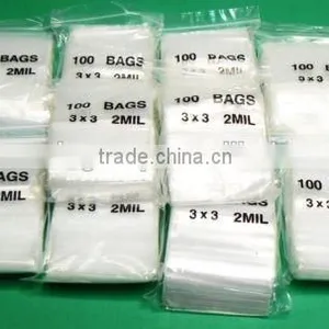 Wholesale 3 x 3 ZIPLOCK RECLOSABLE ZIP LOCK CLEAR PLASTIC ZIP SEAL 2MIL POLY BAGS thumbnail-1