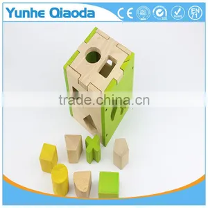 Colorful Cube For Shape Sorter Cognitive And Matching Wooden Toys thumbnail-1