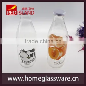 1L Vintage Different Patterns Glass Milk Bottles thumbnail-4