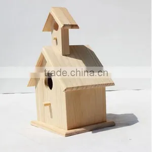 Cheap Unfinished Wooden Bird House Wholesale Wood Bird Nest Cages thumbnail-4