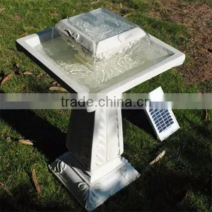 Square Simple White Tiers Solar Fountain thumbnail-3