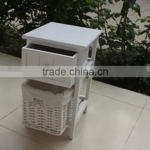 White Wooden Wicker Chest of Drawers ,Wooden Storage Chest thumbnail-2