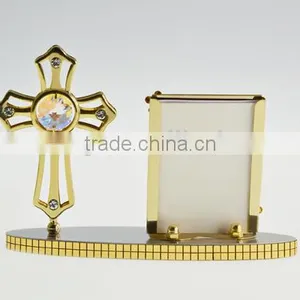 New Product 24K Gold Plated Cross Photo Holder With Crystals From Swarovski thumbnail-5