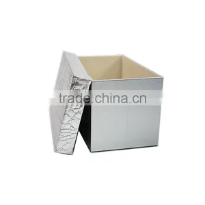 Household Set Of 3 Rectangular Faux Leahter Storage Box With Lid thumbnail-2