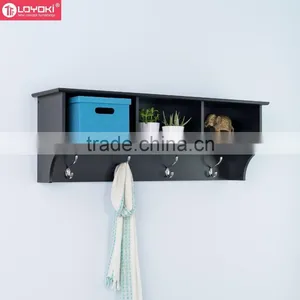 Entryway Cube Shelf With Coat Hook Wood Cubes Furniture Wall Storage Organizer Floating Shelf thumbnail-3