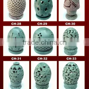Colored Soapstone Candle Lamp thumbnail-1