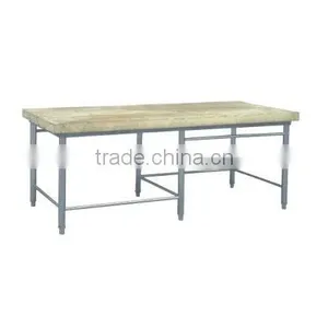 Stainless Steel Kitchen Wood Chopping Board Top Working Table thumbnail-1