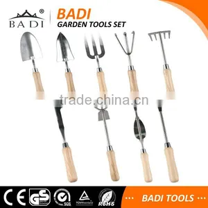 Wooden Handle Mini Garden Steel Kids Gardening Tool Set thumbnail-1