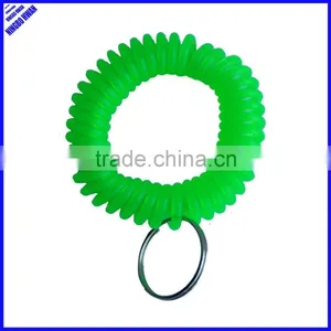 Cheap 5cm Diameter Soft Round Plastic Wrist Coil Keychain thumbnail-1