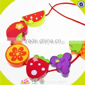 Wholesale Wooden Happy Threading Toy for Kids, Beautiful DIY Wooden Multitype Blocks Threading Toy for Children W11E041 thumbnail-4