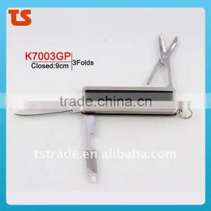 2014 Stock Mini Stainless Steel Multi Function Pocket Keychain Kinfe Tools K7003GP thumbnail-1
