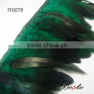 Dyed Rooster Hackle Feather Trimming With Satin Ribbon thumbnail-3