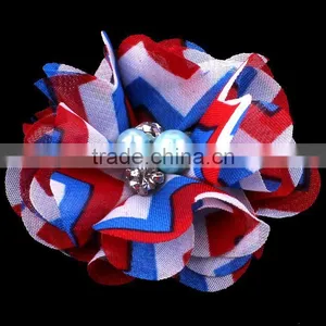 Mesh Flower With Pearl Beads Center for Kids Hair Accessories thumbnail-6
