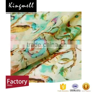 Custom Digital Printed Silk Linen Blend Fabric for Garment/dress thumbnail-2