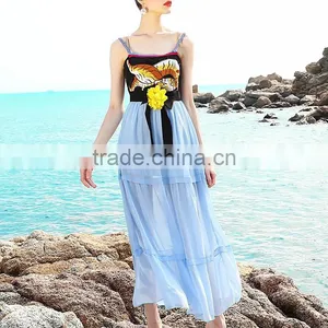 Maxnegio Spaghetti Strap With Tiger Print Beach Dress thumbnail-4