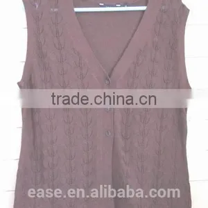 Extra Size Fat Women Pointelle Pattern Sweater Vest thumbnail-3
