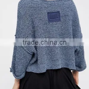 Runwaylover 127 New Style 2017 Ladies Deep V-Neck Loose Knitted T-Shirts thumbnail-5