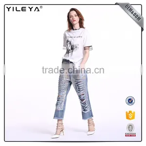 OEM & ODM White T-shirt Woman,custom Womens Casual t Shirt thumbnail-1