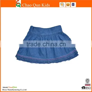 Hot Selling Custom Denim Skirts With Lace thumbnail-2