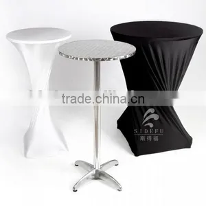Wholesale Banquet Used Hotel Bar Lycra Spandex Cocktail Table Cover thumbnail-1