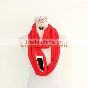 Main Product Simple Design Scarf With Zipper Pocket On Sale thumbnail-1
