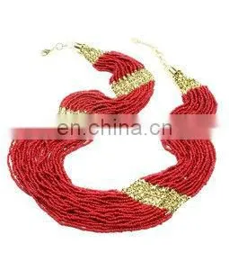 Multi Strand Seed Beads Fashion Necklace thumbnail-1