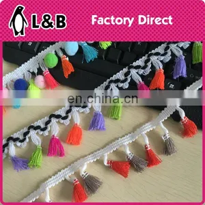 2017 Lace Border Sew-on Ball With Fringe/tassel Embroidery Pom Pom Lace thumbnail-1
